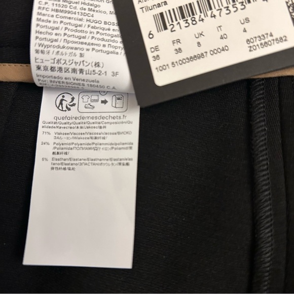 BOSS Tilunara Slim Fit Ponte Knit Pants in Black Size 4 - Picture 10 of 10